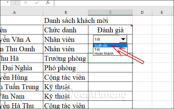 Cách tạo Combo Box trong Excel - Ảnh minh hoạ 7