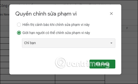 Cách khóa cột trong Google Sheets - Ảnh minh hoạ 4