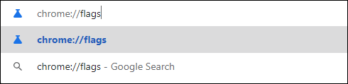 Search for keyword “chrome://flags”