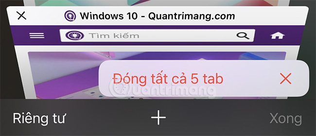 Bấm vào Đóng tất cả ... tab