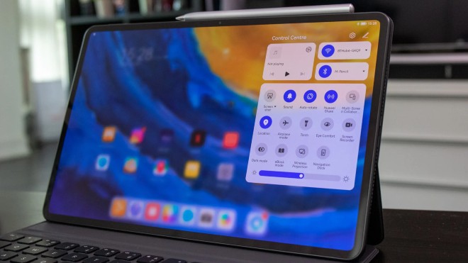 Trung tâm điều khiển của HarmonyOS 2.0 trên tablet