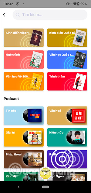 Các mục chọn sách