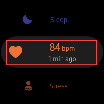 Nhấn vào phần đo nhịp tim