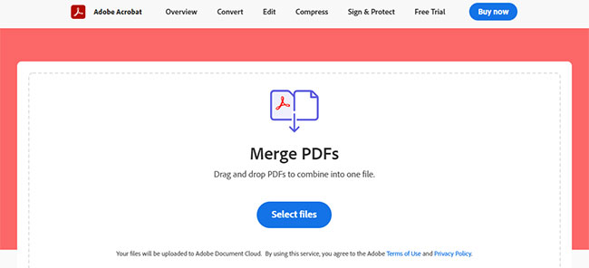 Merge PDF files using Merge PDFs