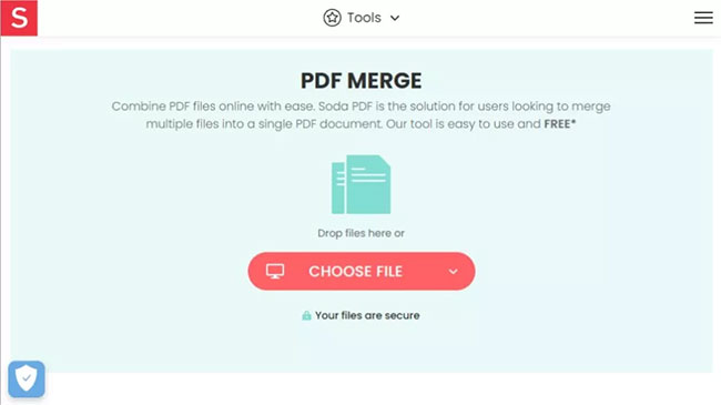 Merge PDF files with Sodapdf.com