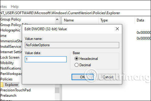 Cách tắt Folder Options trên Windows 10