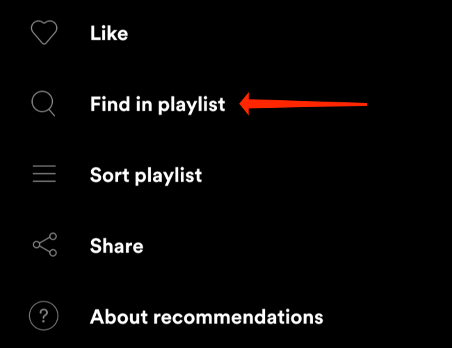 Bấm vào tùy chọn “Find in Playlist”