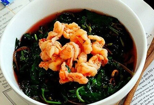 Rau dền nấu tôm