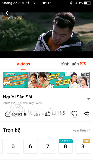 Giao diện xem phim