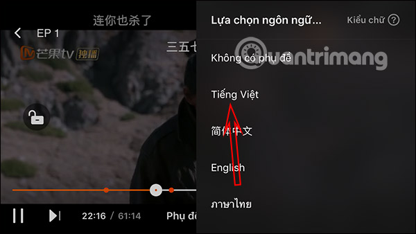 Chọn phụ đề Tiếng Việt 