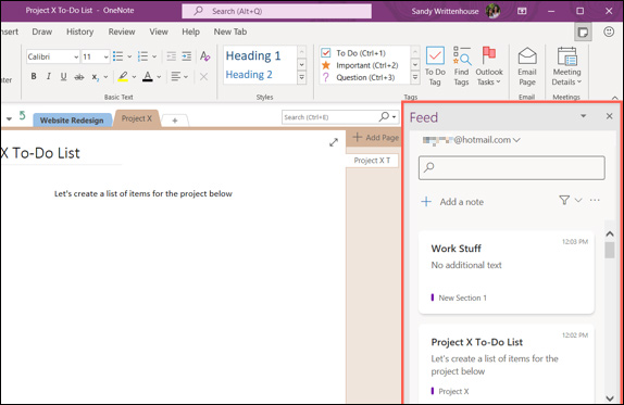 Cách sử dụng nguồn cấp dữ liệu trong OneNote - Ảnh minh hoạ 2