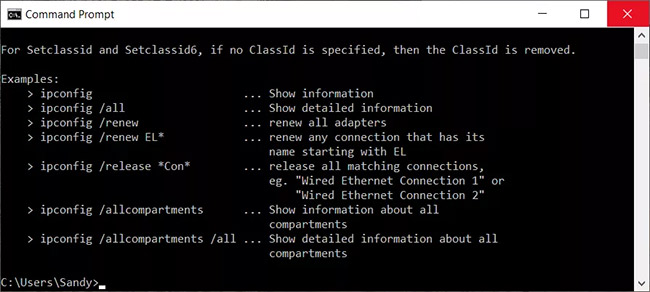 Clear the screen by closing and reopening the Command Prompt