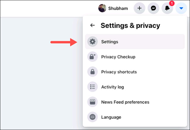 Nhấp vào “Settings”