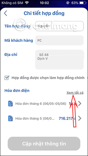 Xem tất cả hóa đơn