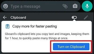 Nhấn “Turn on Clipboard”