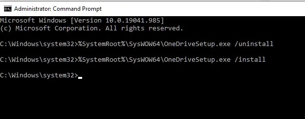 Nhập các lệnh vào Command Prompt với quyền admin
