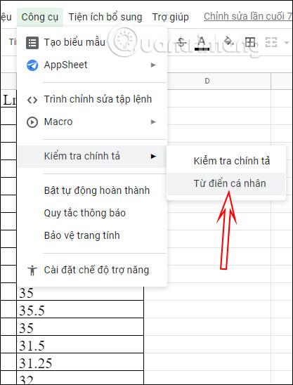 Cách kiểm tra chính tả trong Google Sheets - Ảnh minh hoạ 4