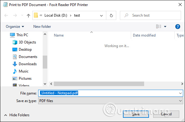 Lưu file PDF mới