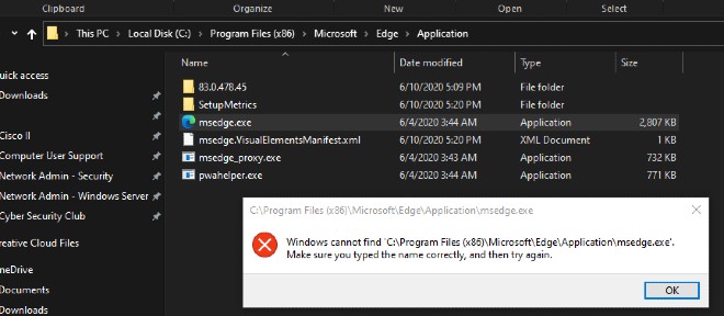 Cách sửa lỗi Windows cannot find msedge.exe