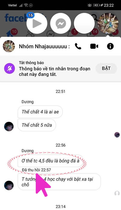 Tin nhắn đã thu hồi vẫn đọc được