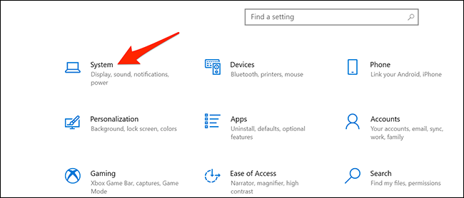 Chọn mục “System”