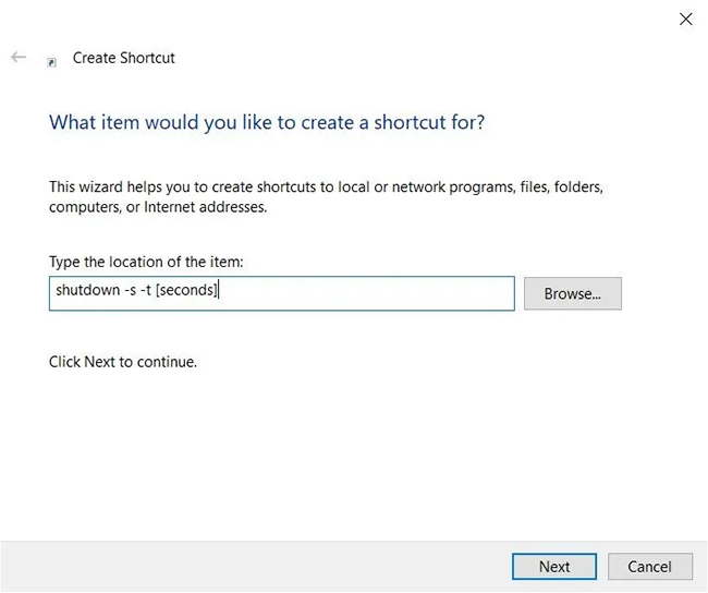Nhập lệnh shutdown -s -t [seconds]