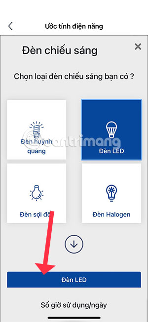 tính tiền điện quạt hơi nước