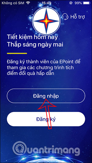 Đăng nhập ứng dụng