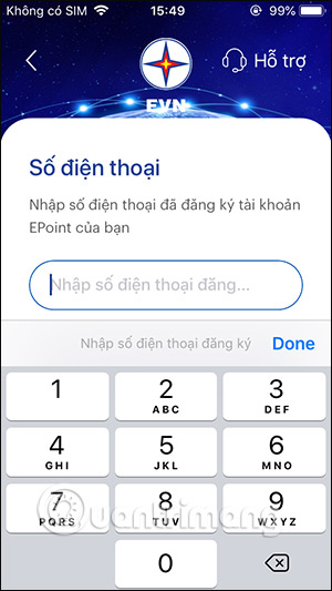 Nhập số điện thoại