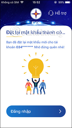 Đặt mật khẩu EPoint thành công