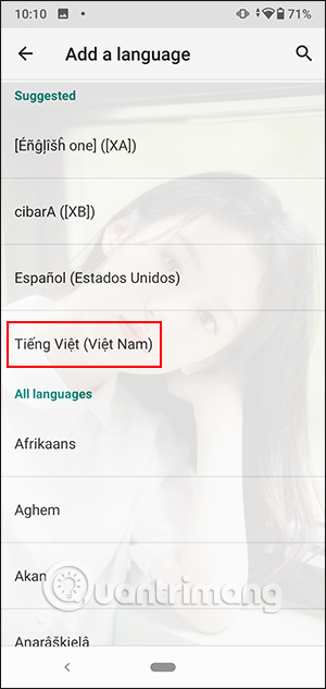 Thêm tiếng Việt
