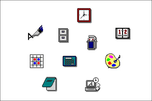 Các biểu tượng trong Windows 3.0 (1990).