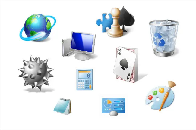 Các biểu tượng trong Windows 7 (2009).