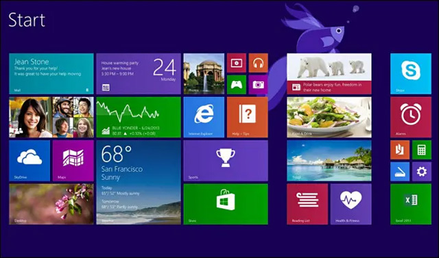 Các biểu tượng trong Windows 8 (2012) và Windows 8.1 (2013).