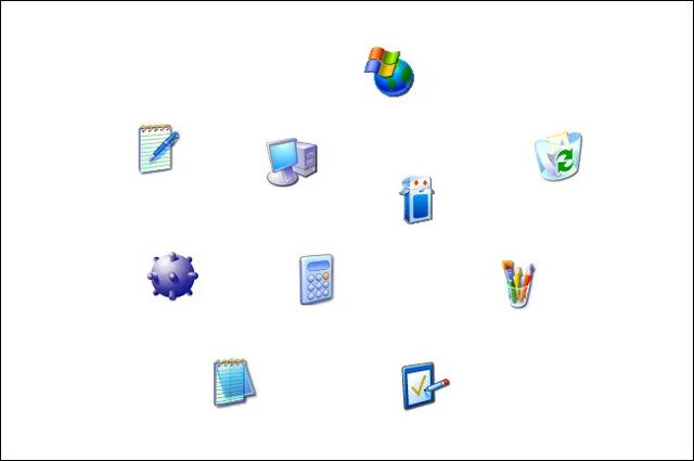 Các biểu tượng trong Windows XP (2001).