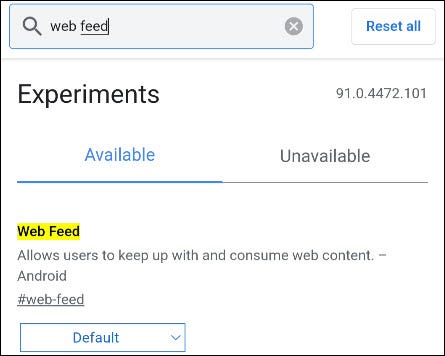 Search for the keyword “Web Feed”