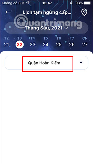 Chọn vị trí tra cứu