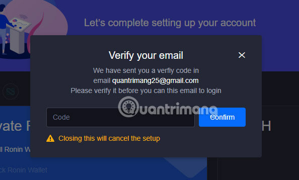 mở ví axie infninty