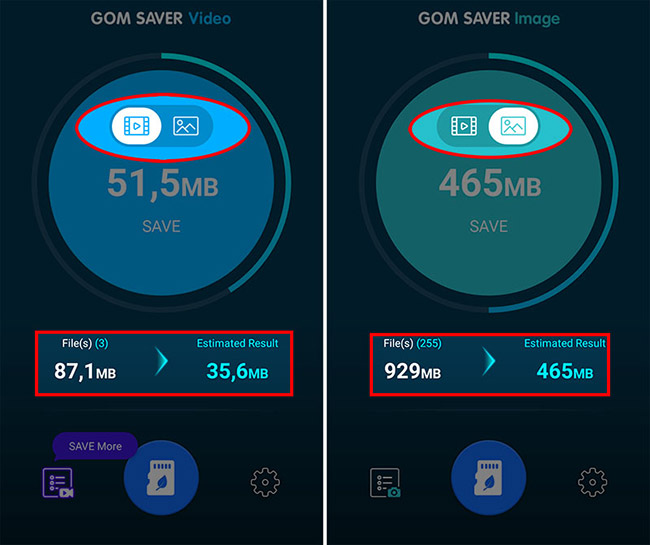 GOM Saver được tạo ra để giúp bạn tiết kiệm dung lượng bộ nhớ trên điện thoại thông minh
