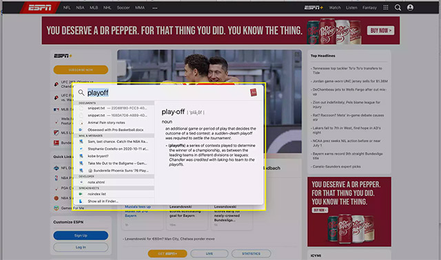 Nhấp vào kết quả bạn muốn mở