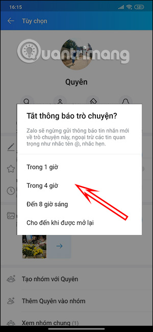 Tắt cho đến khi mở lại