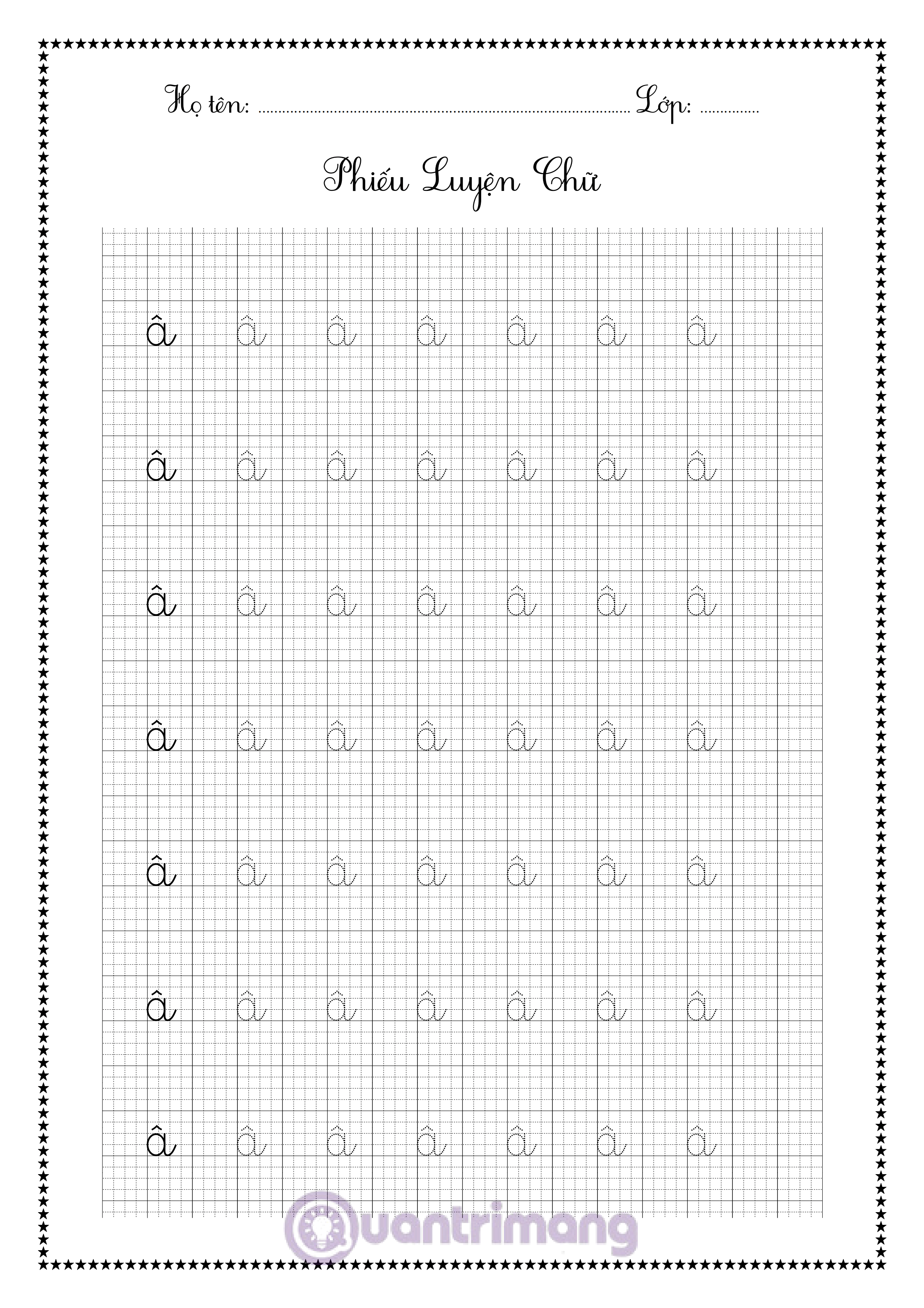 Tô màu bảng chữ cái