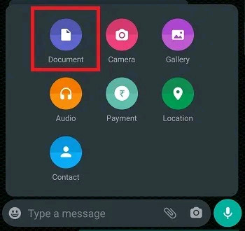 Nhấn vào “Document”