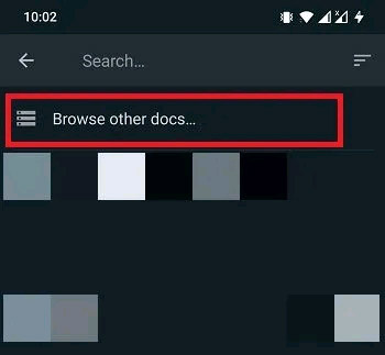 Chọn tùy chọn “Browse other docs”