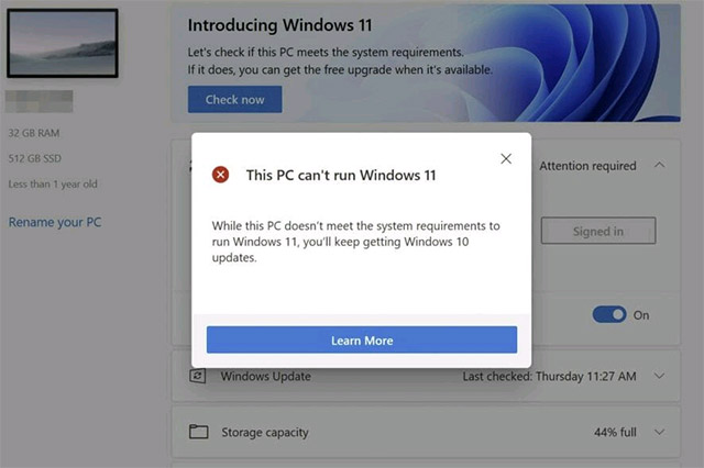 "This PC Can’t Run Windows 11"