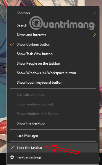 Bỏ khóa Taskbar 