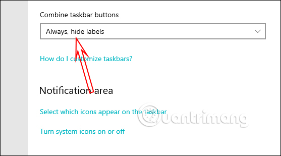 Chỉnh thanh Taskbar trong Settings