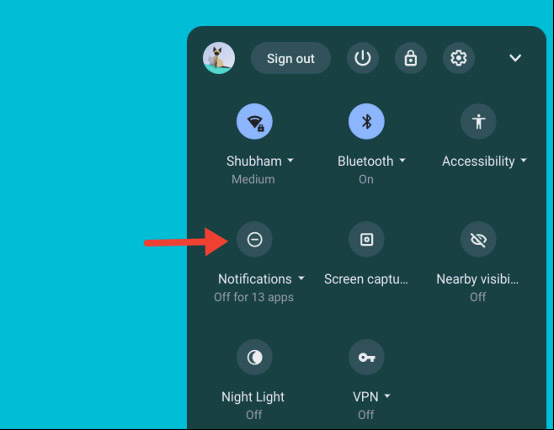 Cách sử dụng tính năng “Do Not Disturb” để tắt thông báo trên Chromebook