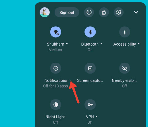Cách sử dụng tính năng “Do Not Disturb” để tắt thông báo trên Chromebook