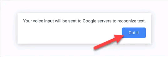 Nhấp vào "Got It"